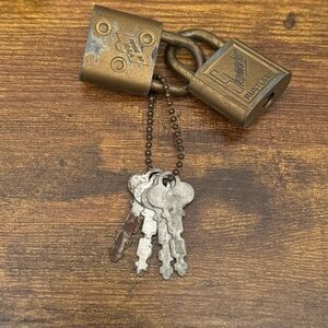 Slaymaker Rustless Brass Padlocks Lot of 2‎ with Original Keys USA Vintage